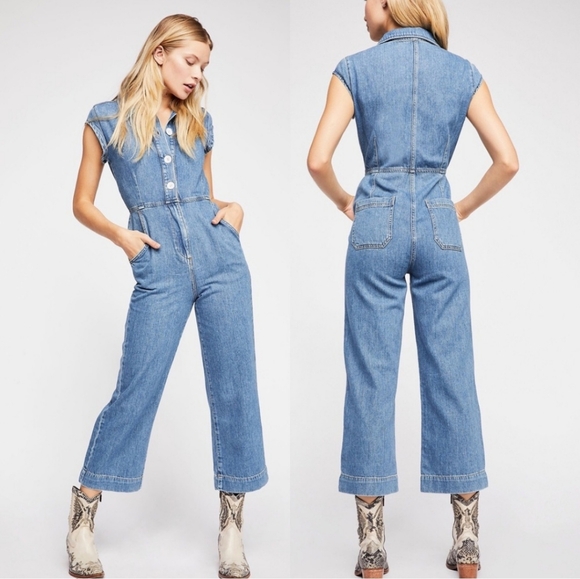 Free People Pants - Free People Unchained Melody Denim Jumpsuit size 4